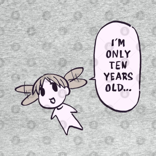 I draw pink pastel flying chiyo chan saying i'm only ten years old / funny azumanga daioh manga meme by mudwizard